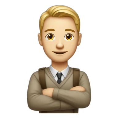 portrait of a Russian junior designer with a resume in his hands sticker