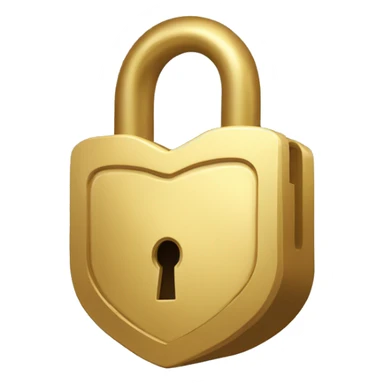 Gold heart shaped padlock sticker