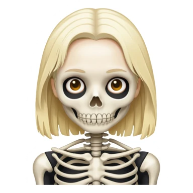 Phoebe Bridgers with a skeleton outfit and blonde hair sticker