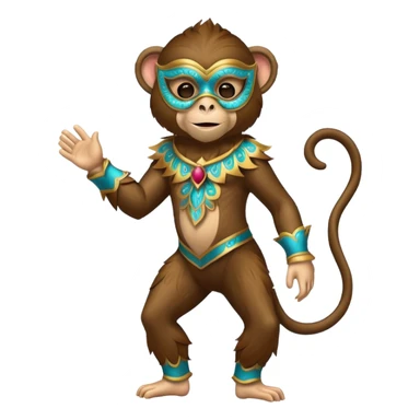 full body of monkey wearing masquerade sticker