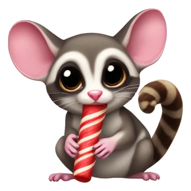 sugar glider eating candy cane sticker