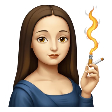 Sigara içen monalisa sticker