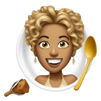 Beyonces eating a comically large spoon sticker