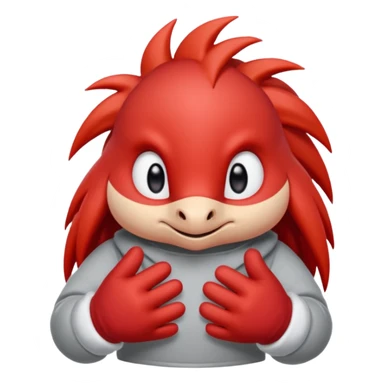 knuckles a red animal with peach arms and white mittens that have no fingers , he’s a echidna with red eyes sticker