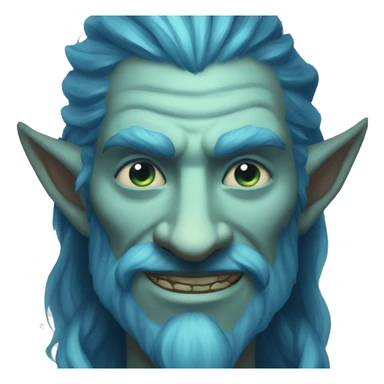 Spectral giant firbolg blue smiling sticker