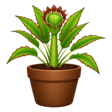 Venus Flytrap Plant in a brown pot sticker