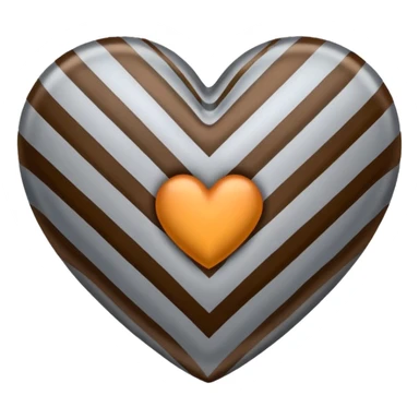 Gray Brown satin heart like zebra style sticker