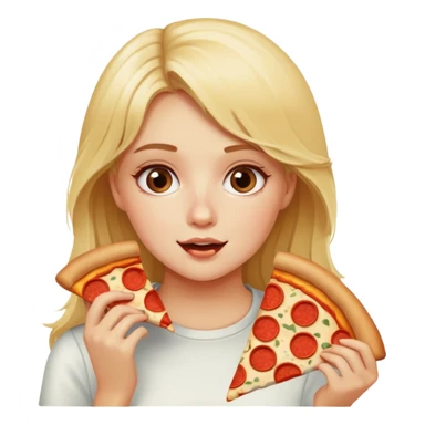Blonde girls eating pizza sticker