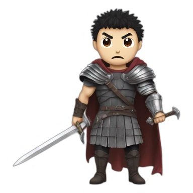 angry berserk guts carrying a huge sword on his shoulder sticker