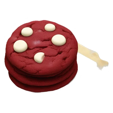 one red velvet cookie with white chocolate chips sticker
