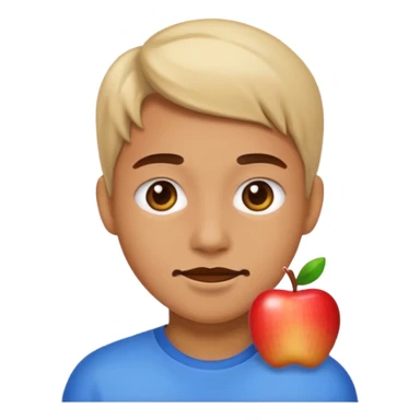 An apple emoji person. Dapping  sticker