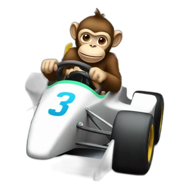 monkey driving a formula one car sticker