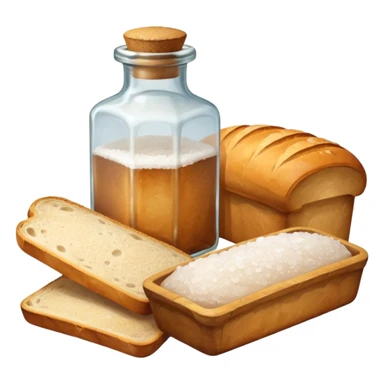 a one victorian bottle of salt and a loaf of bread sticker