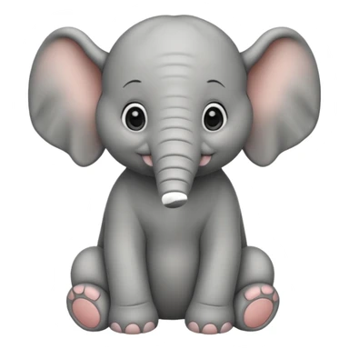 Baby elephant sitting sticker