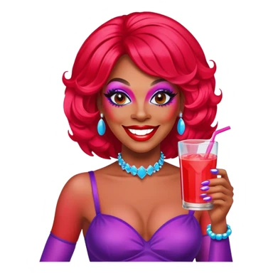 Black drag queen with koolaid sticker