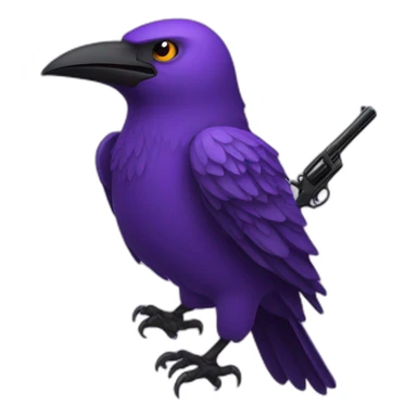 purple crow with gun sticker