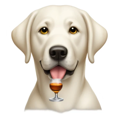 White lab drinking bourbon  sticker
