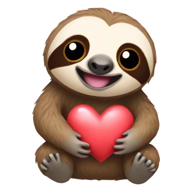 Sloth with heart sticker