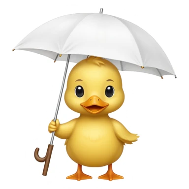 baby Duck holding white umbrella sticker