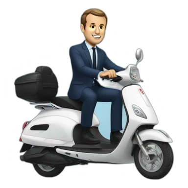 Macron sur un scooter sticker