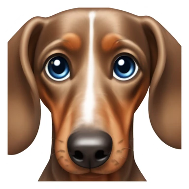 Dapple dachshund with one blue eye sticker