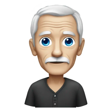 Old man with blue eyes and black long haired chihuahua sticker