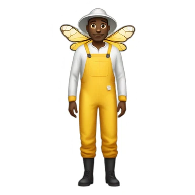tall Black man as a beekeeper full body sticker
