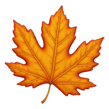 A cute 3D emoji of a fall leaf sticker