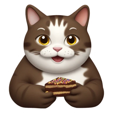 Fat cat eating chocolate  sticker