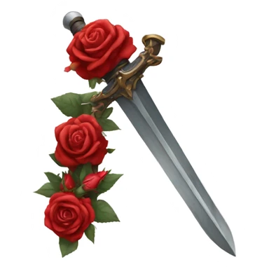 sword covered in roses and thorns sticker