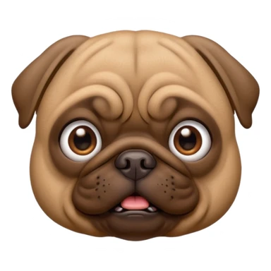 Brown Pug dog I'd like a 3D emoji sticker