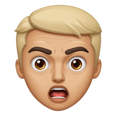 offended with mad eyebrows and open mouth sticker