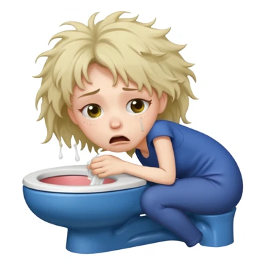 woman very skinny pewking inside toilet sticker