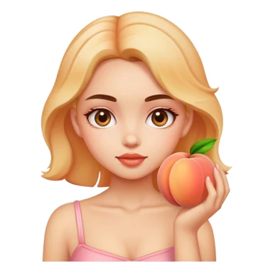 Girl with peach sticker