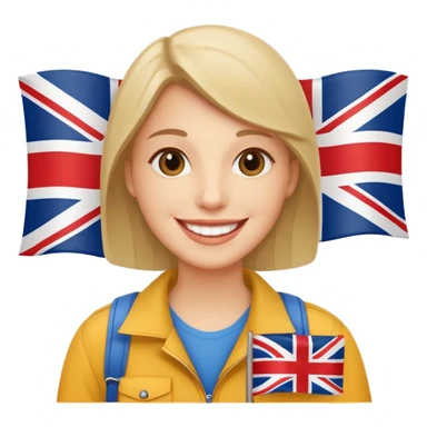 a tourist with an English flag sticker