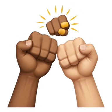 diverse skin tones, two hands making a fist bump, positive and inclusive sticker