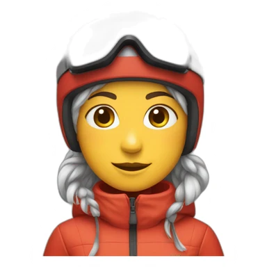 Red ski outfit sticker