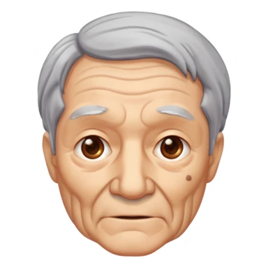 old man with wrinkles, age spots, and gray hair sticker