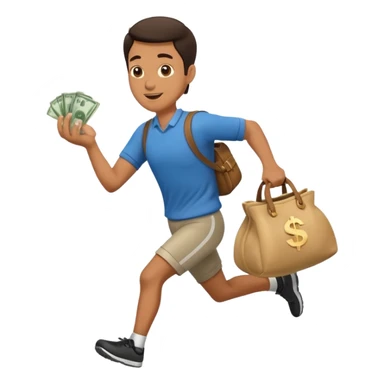 Man running with moneybag sticker