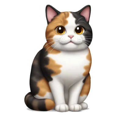 Fat calico cat with dark sundae sticker