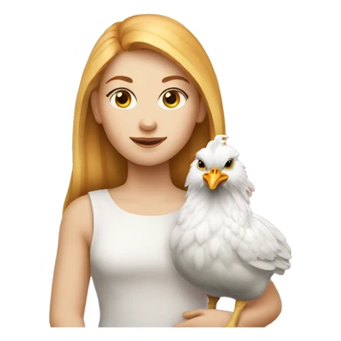 White Ginger girl with a brahma hen sticker