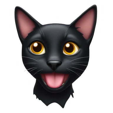 Black cat with tongue out sticker
