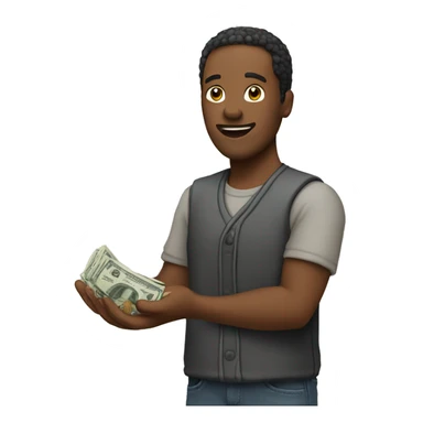 person having money in the hand sticker