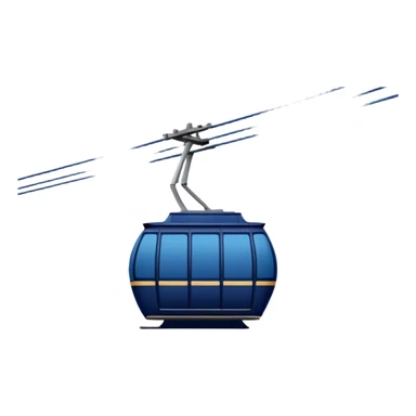 create a cablecar emoji in winter. make it navy dark blue. no yellow. and add the words in white: Lenk  sticker