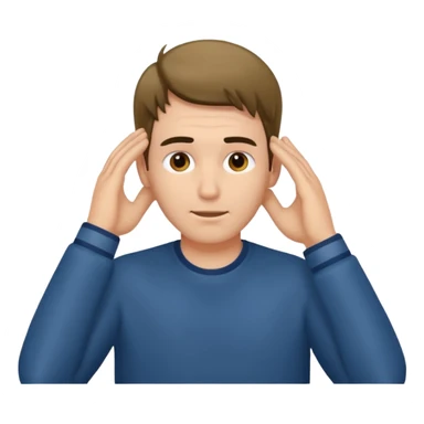 man tucking his hair behind his ear sticker