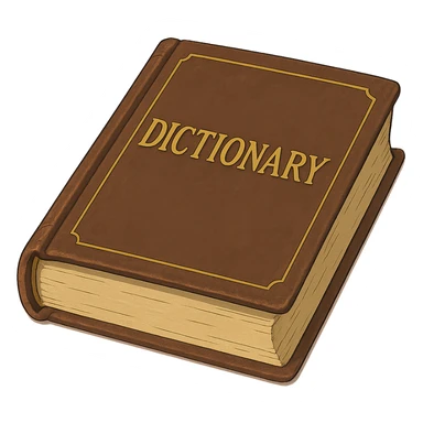 classic hardcover dictionary with gold lettering in ghibli style sticker