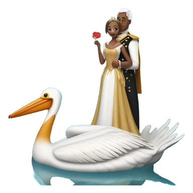 Pelican and Queen in swimming pool sticker