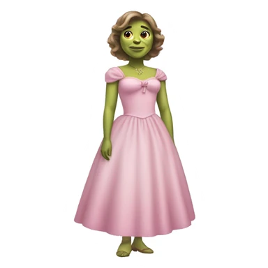 Shrek in bow light pink dress sticker