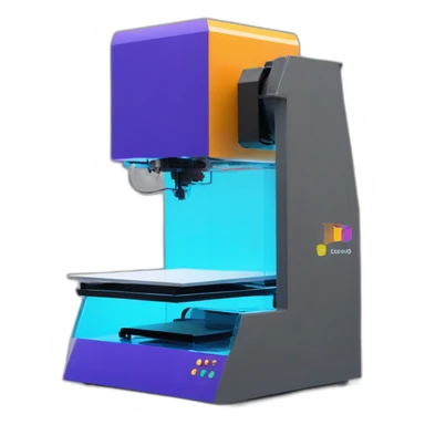 a 3d printer, bold colors facing forward,  sticker