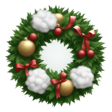 Realistic cristmas wreath with Cotton sticker